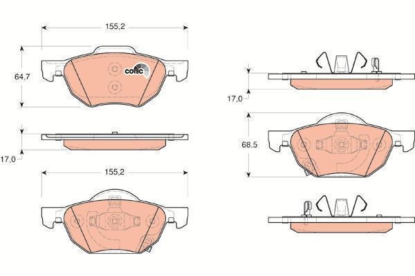 Колодки тормозные Honda Accord (CL) 03-08 передние \ TRW GDB3355