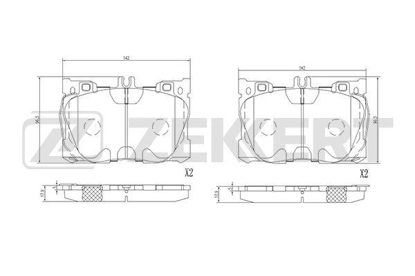 Колодки тормозные MB C-Class (205) 14-, CLS (C257) 18-, E-Class (238) 17-, E-Class (213) Zekkert