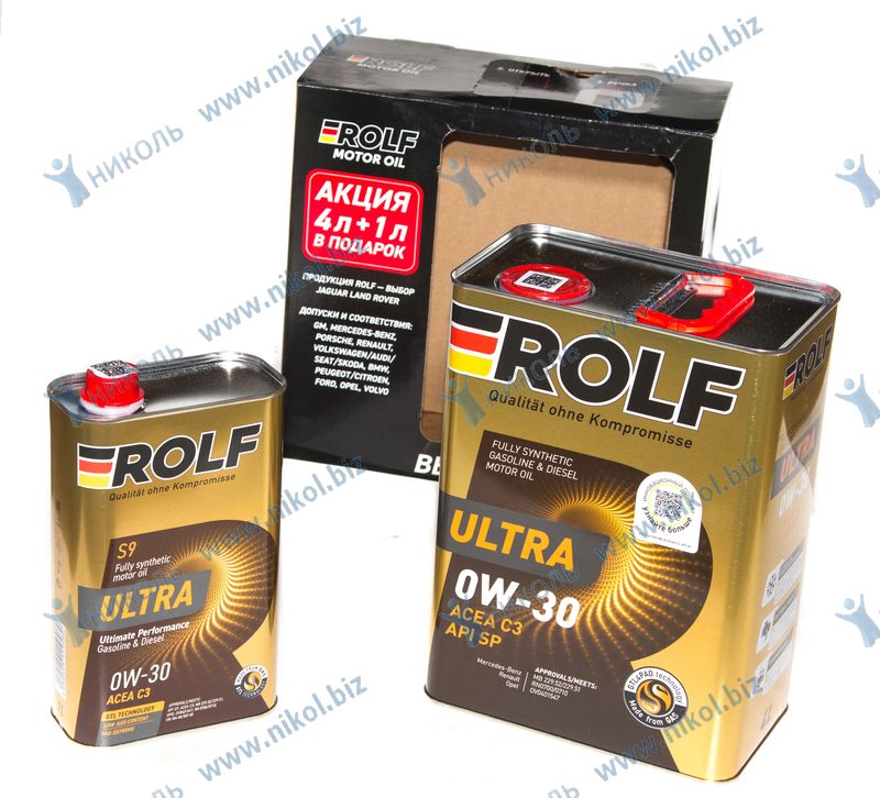Масло ROLF Ultra 0W30 C3 SP (5л) с жесть АКЦИЯ 4+1