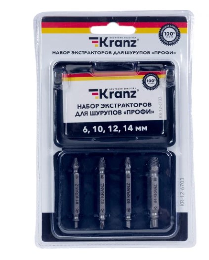 Набор экстракторов для шурупов Профи KRANZ