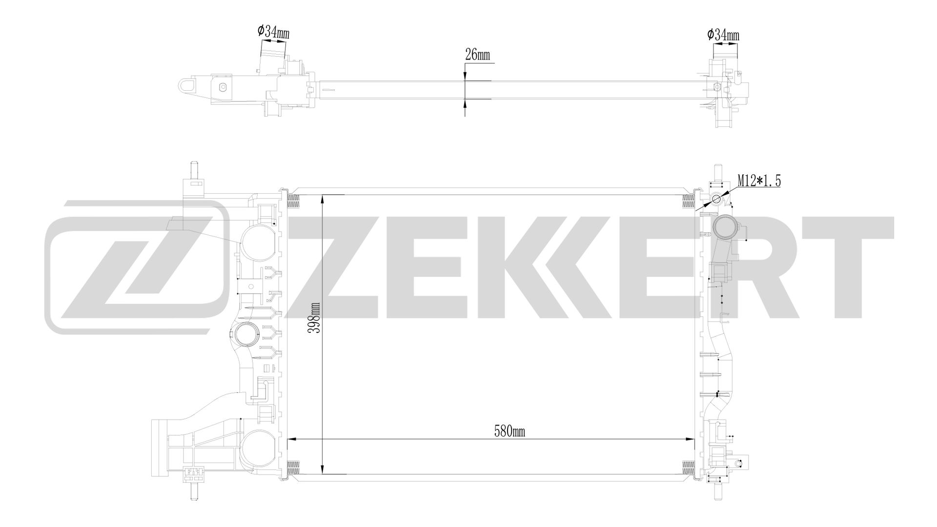 Радиатор охлаждения двигателя Chevrolet Cruze (J300) 09-