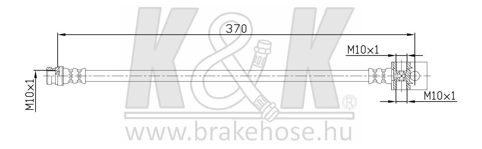 Шланг тормозной NISSAN PATROL GR (Y60) 1986- передний правый \ FT1987 K&K