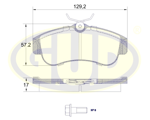 Колодки тормозные перед NISSAN PRIMERA/ALMERA 1.5-2.2D 90-_G.U.D