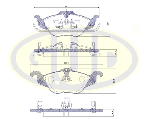 Колодки тормозные перед OPEL ASTRA G 1.2I-1.7DTI &16V 98-_G.U.D