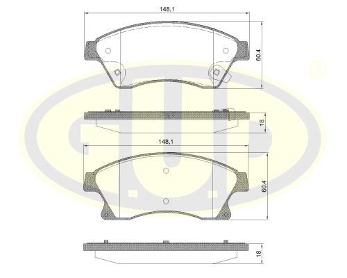 Колодки тормозные перед OPEL ASTRA H 06-/J 09-/MOKKA 12-/CHEVROLET CRUZE 09-/AVEO/ORLANDO 11- ECO-LINE_G.U.D