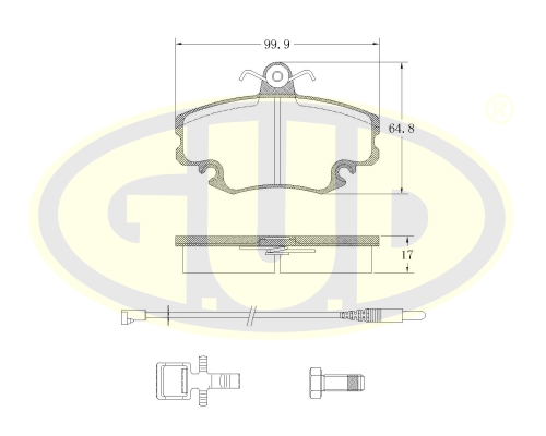 Колодки тормозные перед RENAULT THALIA 00-. RENAULT LOGAN 1.4/1.6I/1.5D 04-_G.U.D