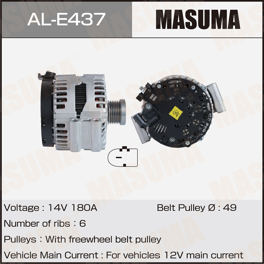Генератор BMW / N52B25 (14V/180A) Masuma