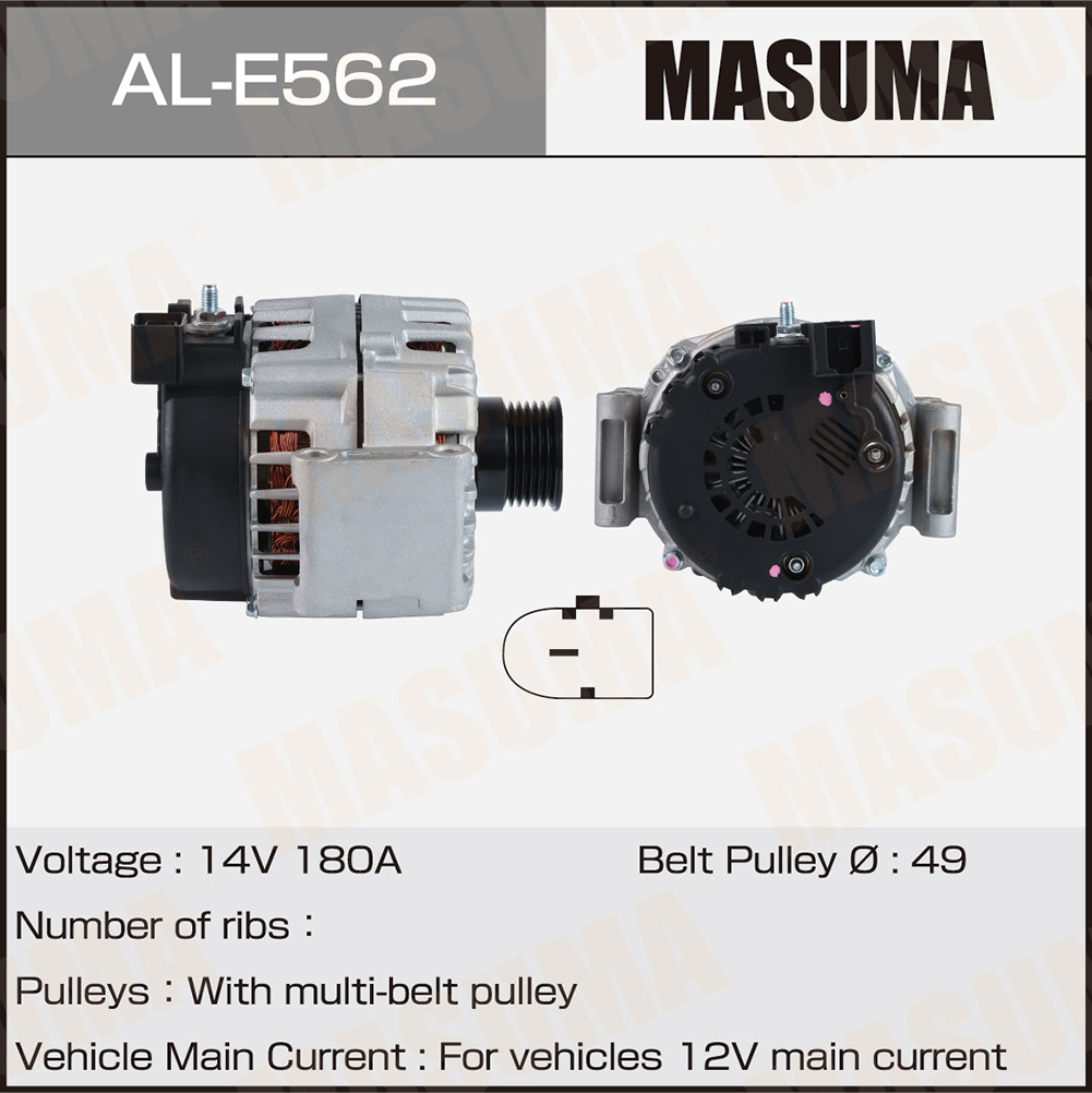 Генератор Mercedes / M 276 (14V/180A) Masuma