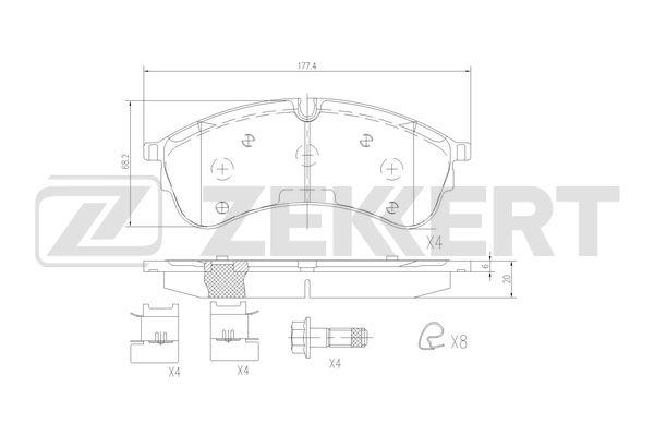 Колодки тормозные VW Crafter 30-50 II 16- Zekkert