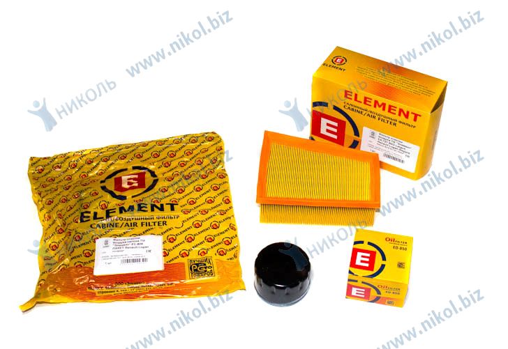 Комплект фильтров Renault Logan1, Sandero1 1.6-16кл (EO-850, EA-721, EC-808) ELEMENT