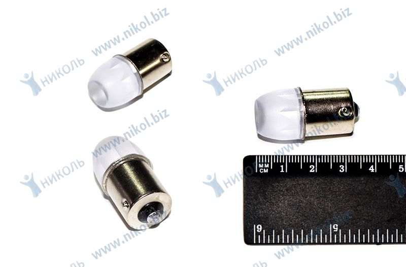 Лампа светодиод 12-21 (стоп, габарит) бел. 3SMD (1156) в колбе BA15s NOVA-PRO/DINWARD (крат_уп_10шт)