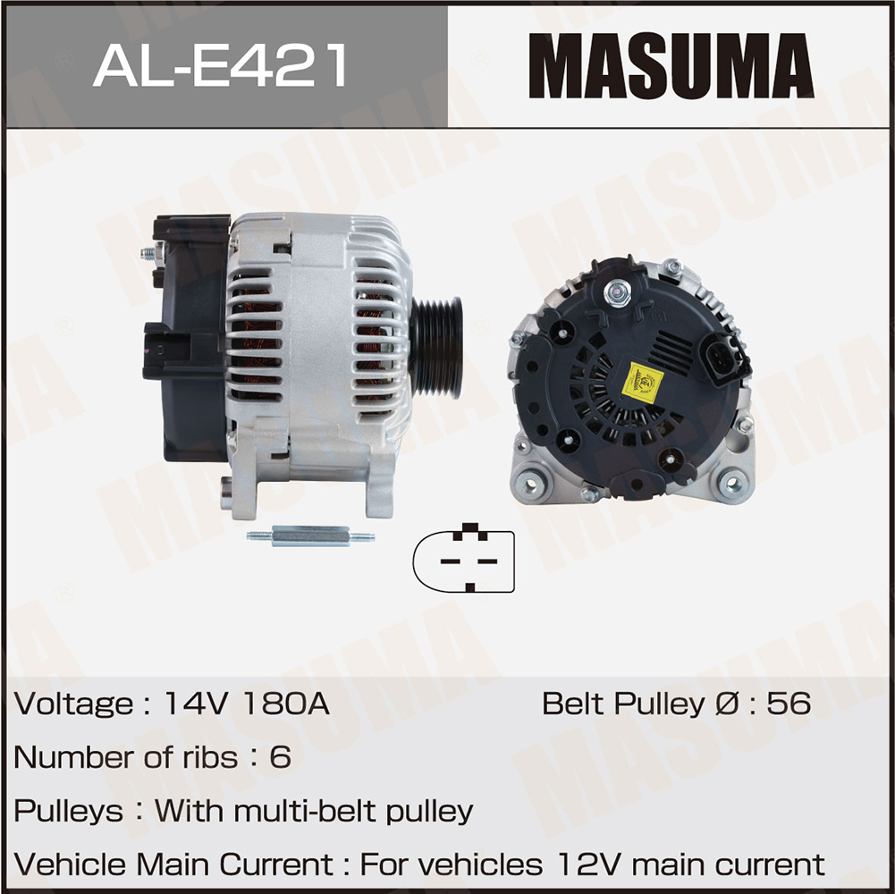 Генератор AUDI / BSG CAND (14V/180A) Masuma