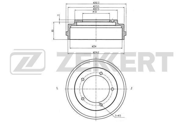 Барабан тормозной Ford Transit III-V 85- Zekkert
