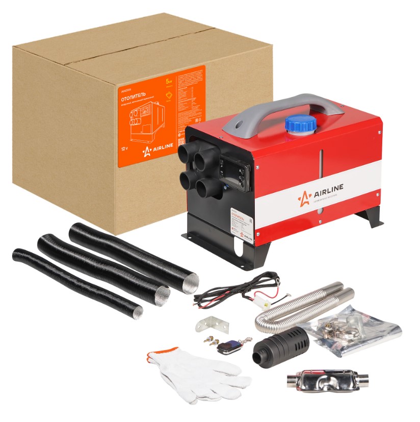 Отопитель воздушный автономный переносной 12 В 5000 Вт дизель металл. корпус (квадратный) Airline