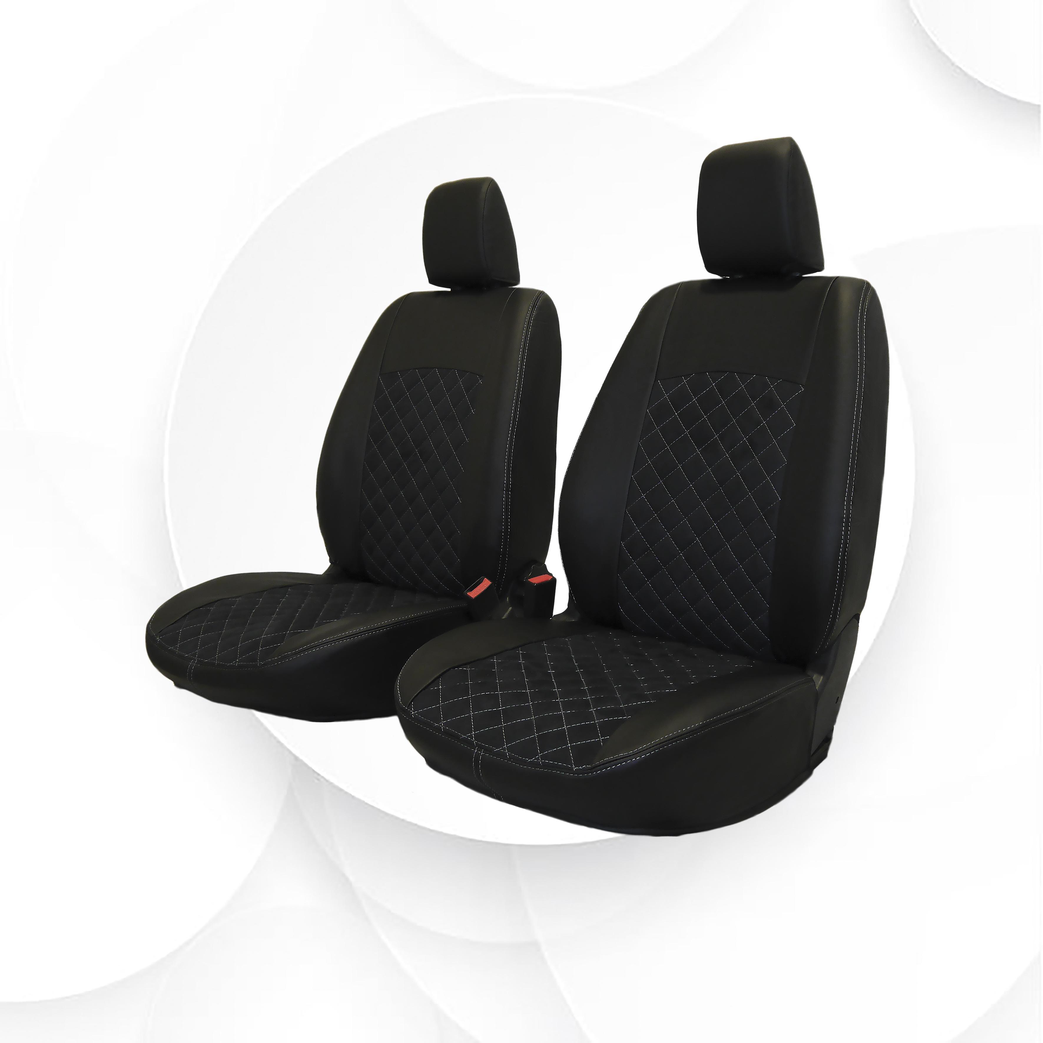 Чехлы Hyundai Creta 16-21 экокожа/алькантара стеганые серая строчка черные Ростов