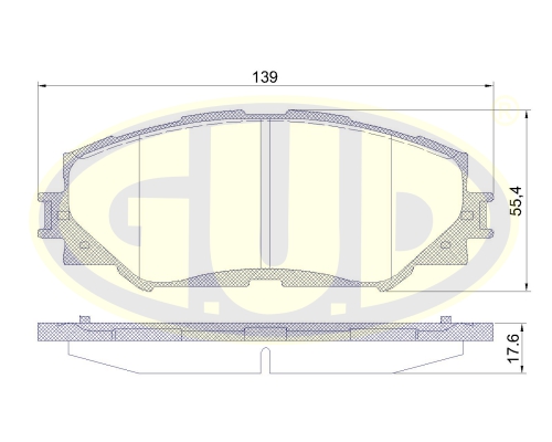 Колодки тормозные перед TOYOTA RAV4/AURIS/VERSO/TREZIA 06-_G.U.D