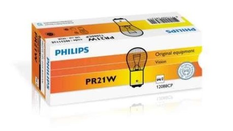 Лампа 12 В 21 Вт 1-контактная металлический цоколь 10 шт. Philips