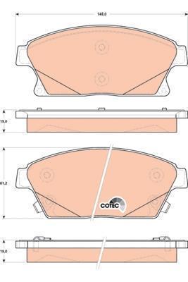 Колодки тормозные Chevrolet Cruze 09-, Orlando 11-; Opel Astra J 09- 16'',17'' передние \ TRW GDB1847