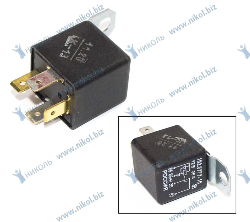 Реле 4-х конт. (12В, 30А) АВАР с ух. (192.3777-10)