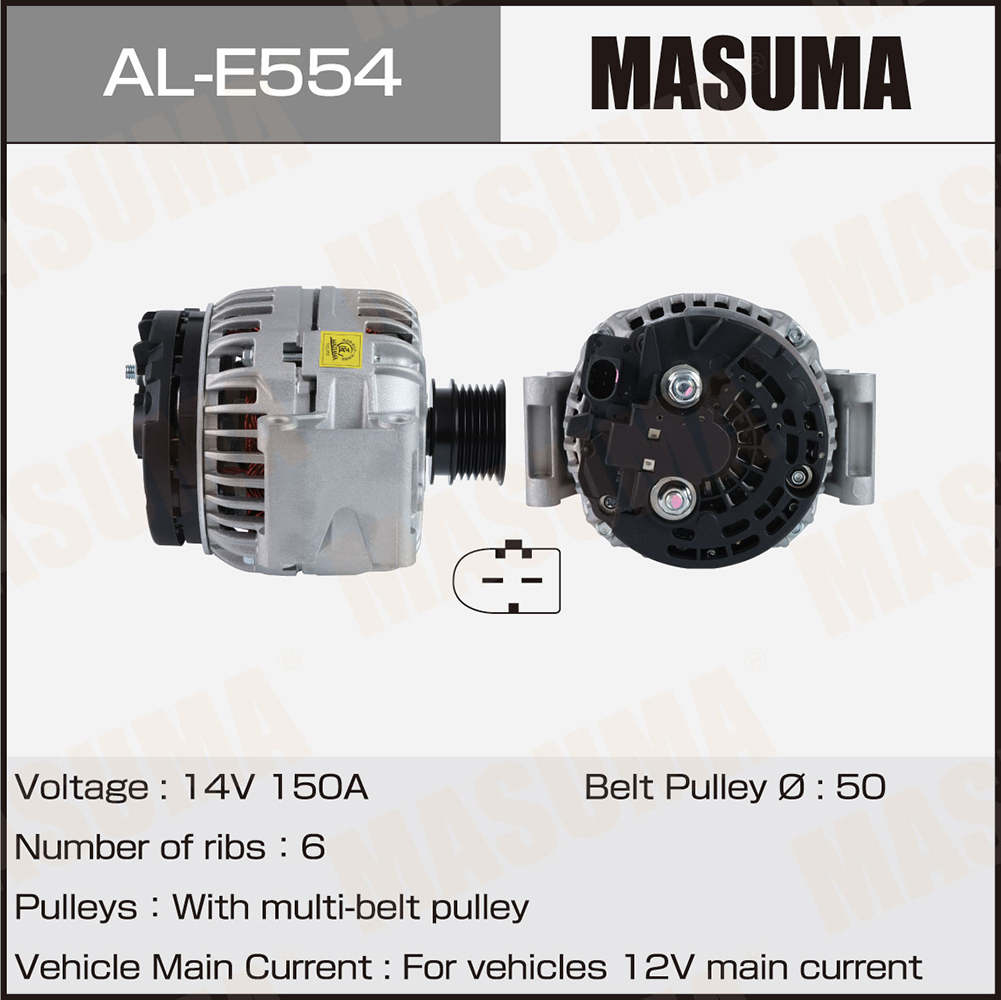 Генератор Mercedes / M 276, M 272 (14V/150A) Masuma 