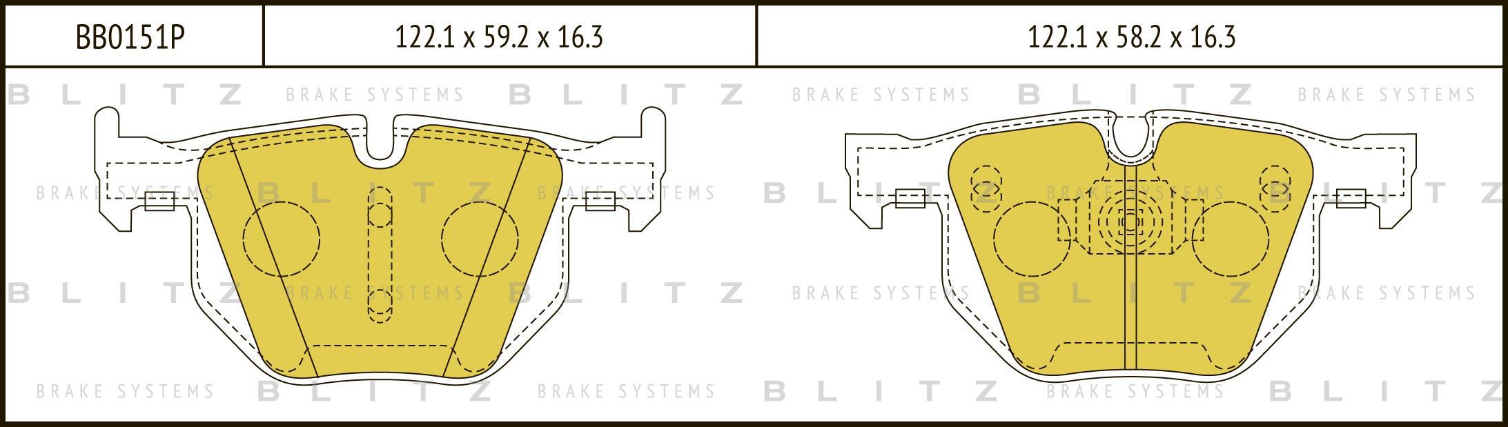 Колодки тормозные BMW X5 (E70) 07-, X5 (F15) 13-, X6 (E71, E72) 08- задние