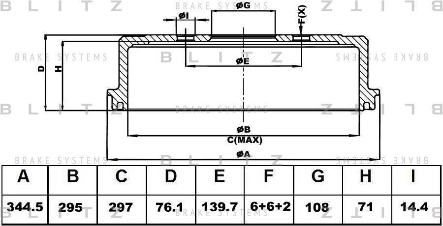 Барабан тормозной TOYOTA Hilux 05- BT0145