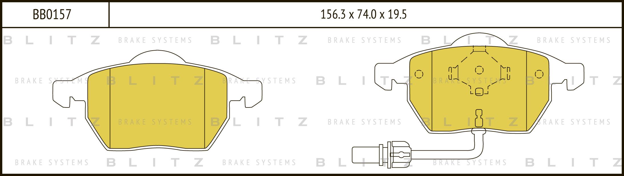 Колодки тормозные дисковые передние AUDI A4/A6 96-> VW Passat/Golf 97-> BLITZ