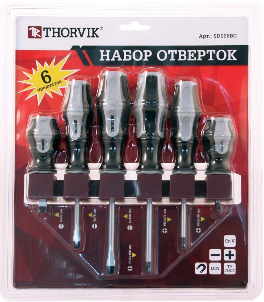 Набор отверток 6 пр. Thorvik на держателе SDS06BС