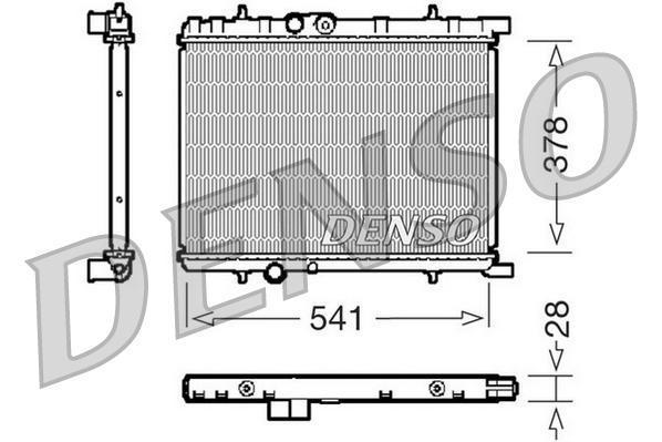 Радиатор DENSO PEUGEOT 206/307/XSARA 1.1/1.4/1.4D/1.6/1.9D/2.0/2.0D 98-07/BERLINGO/PARTNER