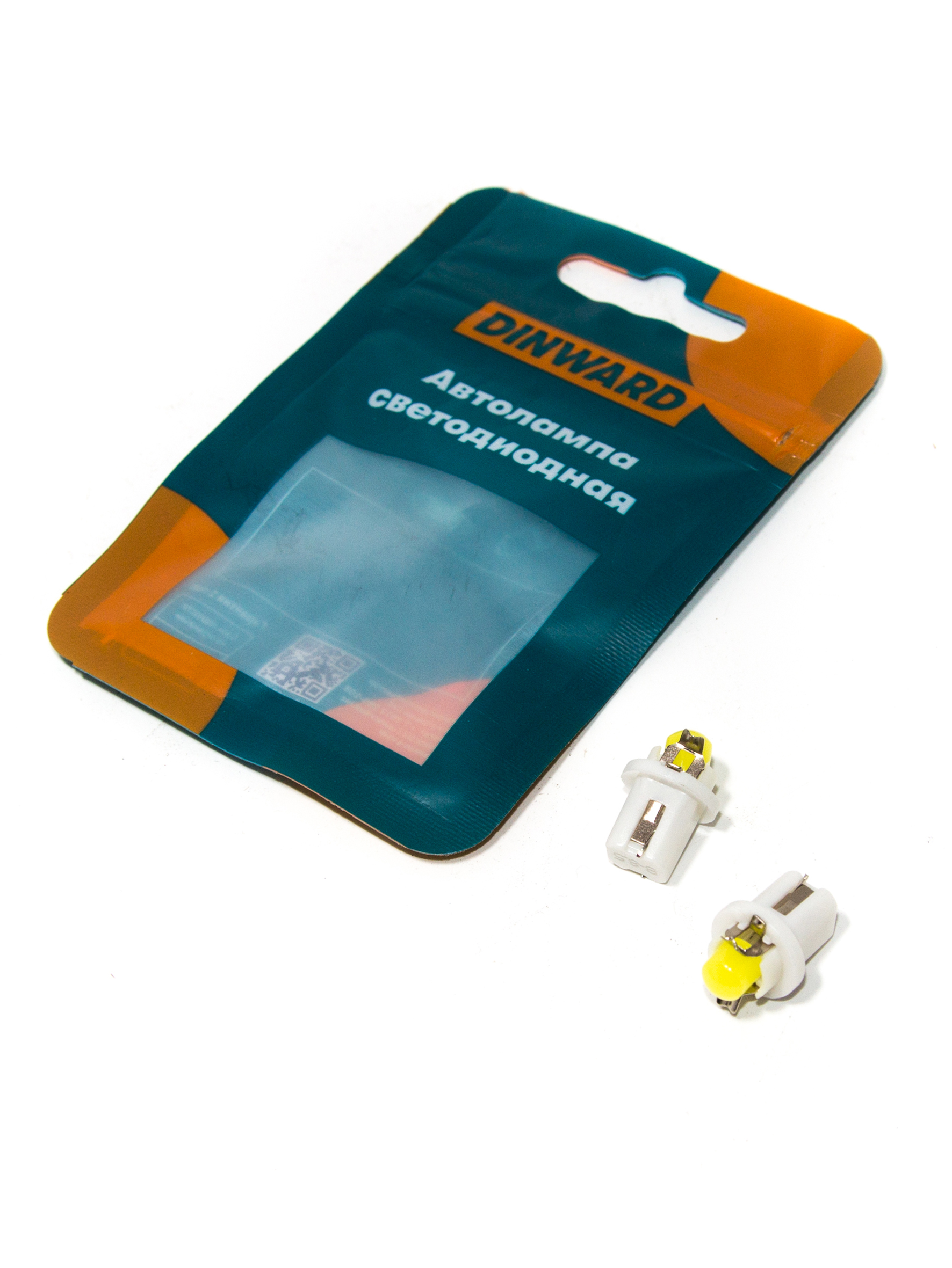 Лампа светодиод 12-1,2 белая 1SMD (5050) иномарки B*8.5d DINWARD (к-т=2шт)