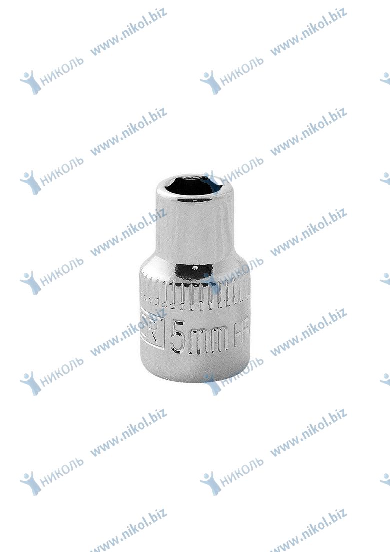Головка сменная (1/4") 6-гр 5мм CrV HELFER