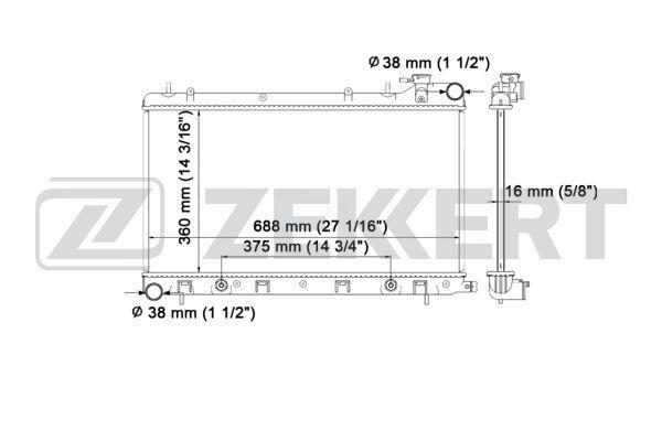 Радиатор охл. дв. ZEKKERT Subaru Forester (SG) 02-