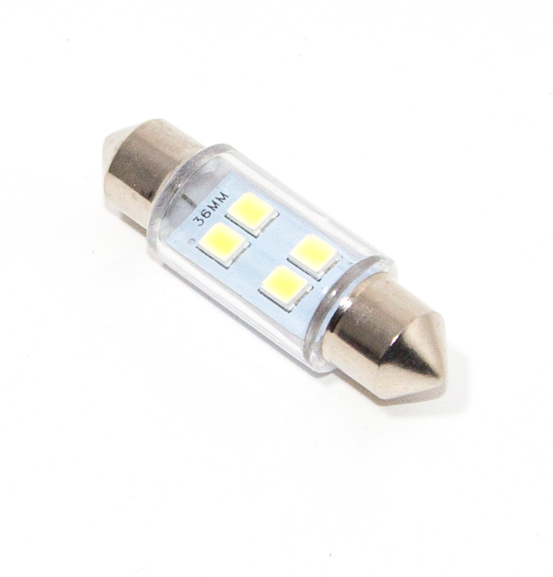 Лампа светодиод (салон) 36 мм белая 12 АС-4SMD (3528) DINWARD (крат_уп_10шт)