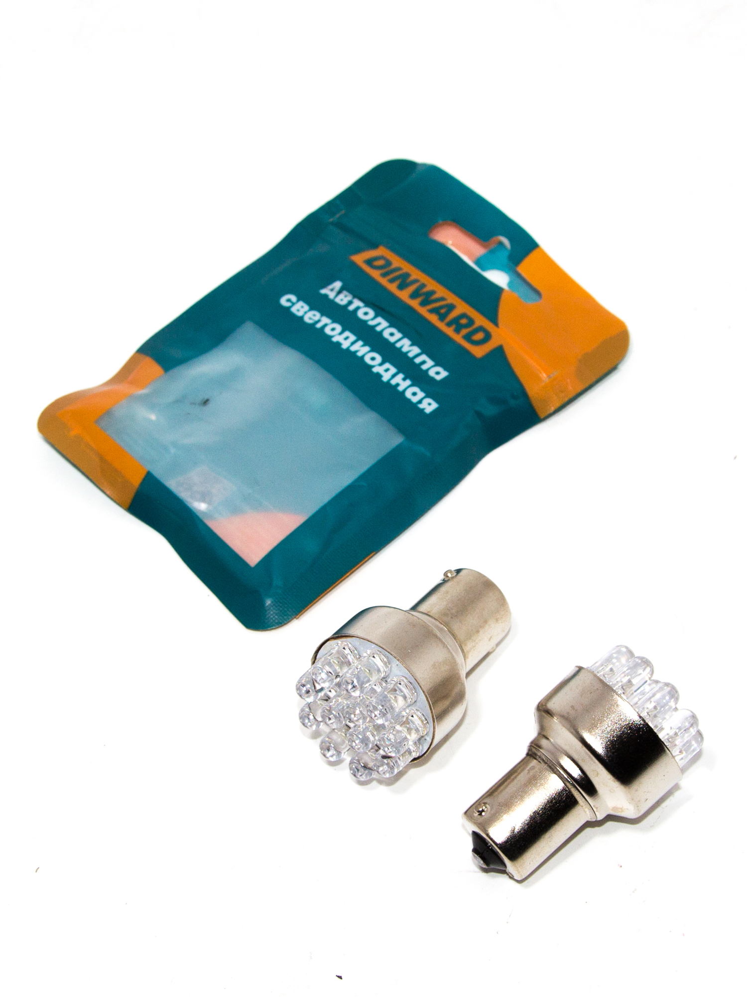Лампа светодиод 12-21 (стоп, габарит) белая 12LED BA15s DINWARD (к-т=2шт)