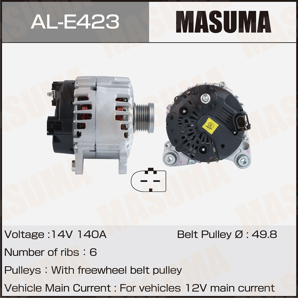 Генератор AUDI / BCWVA. CHYB, CAVG,CTHG,CTJA (14V/140A) Masuma
