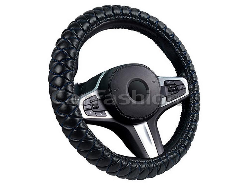 Оплетка руля M CarFashion Versal экокожа черно-синяя 31674