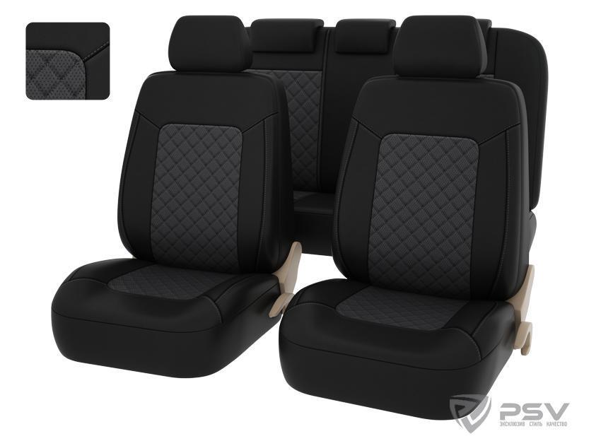 Чехлы PSV Elegant Next экокожа ромб черно-серые 129200