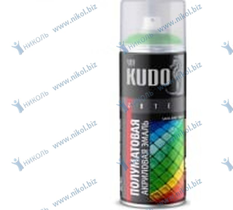 Краска аэроз зеленая яркая (RAL 6018) KUDO (520мл) акрил