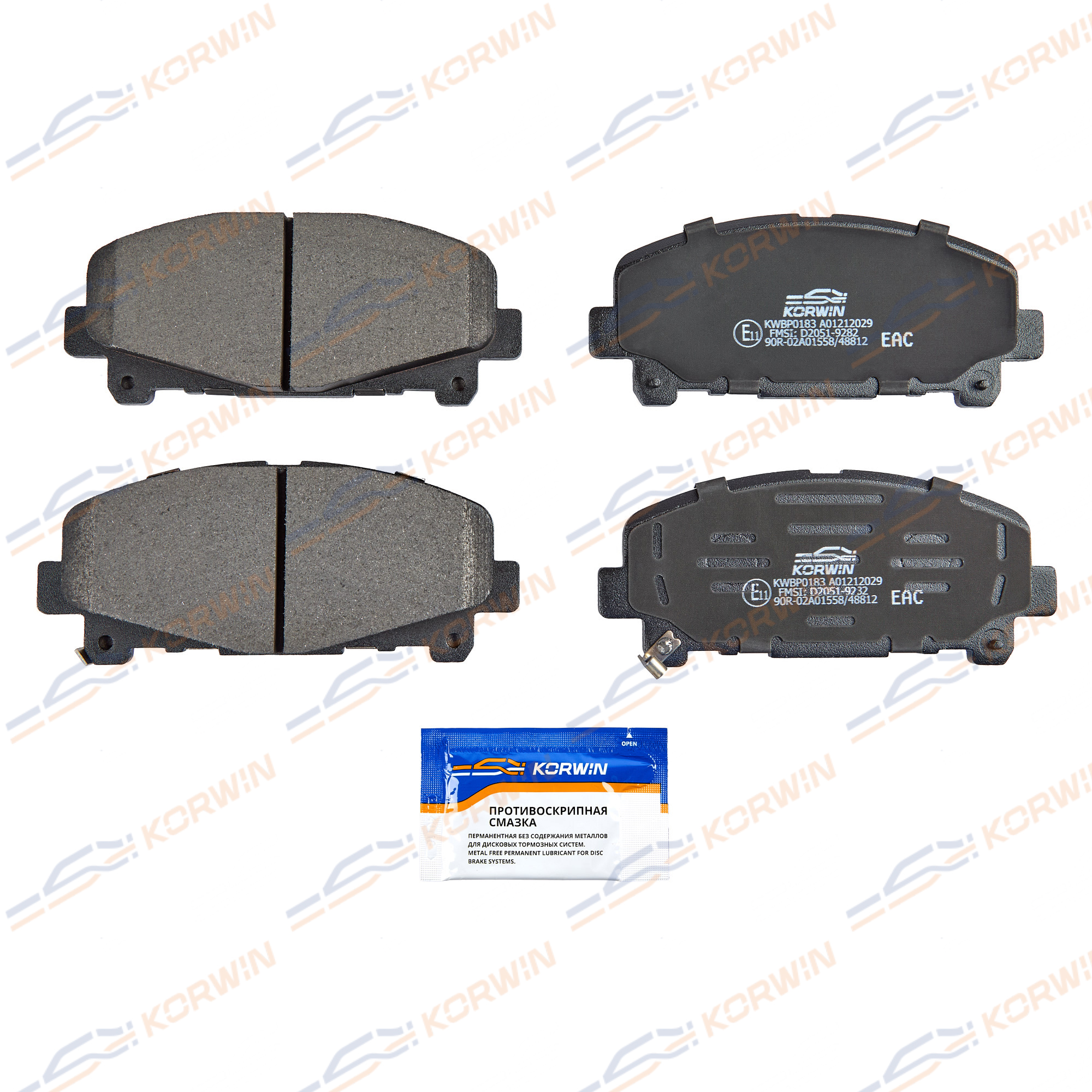 Колодки тормозные перед. Honda Accord VIII (CU/CW) 08-/Accord IX (CR) 12-_KORWIN