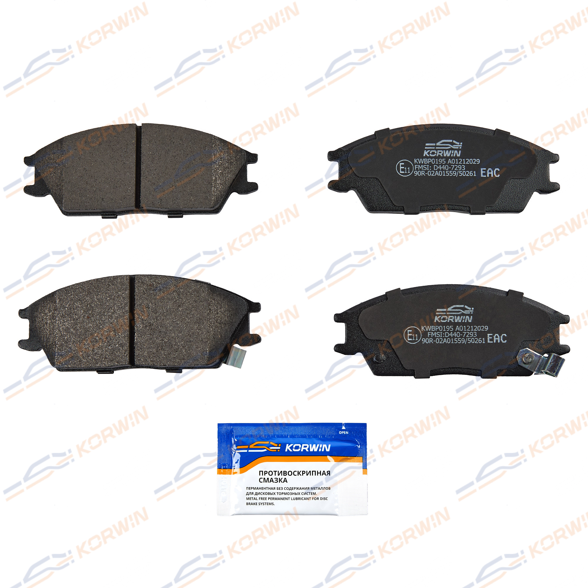 Колодки тормозные перед. Hyundai Accent I-II (+Tagaz) 94-/Getz (TB) 02-_KORWIN