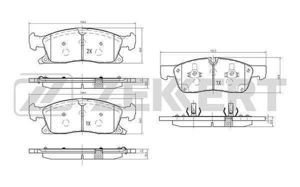 Колодки тормозные ZEKKERT диск. передн. Jeep Cherokee III 09-, Cherokee IV 10-