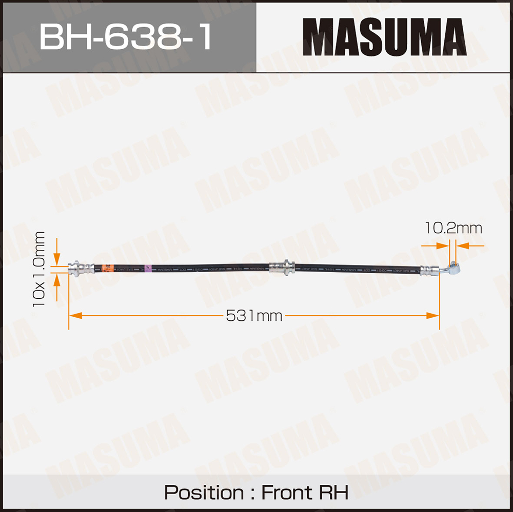 Шланг тормозной Nissan Teana (J31) 03-08 передний MASUMA правый