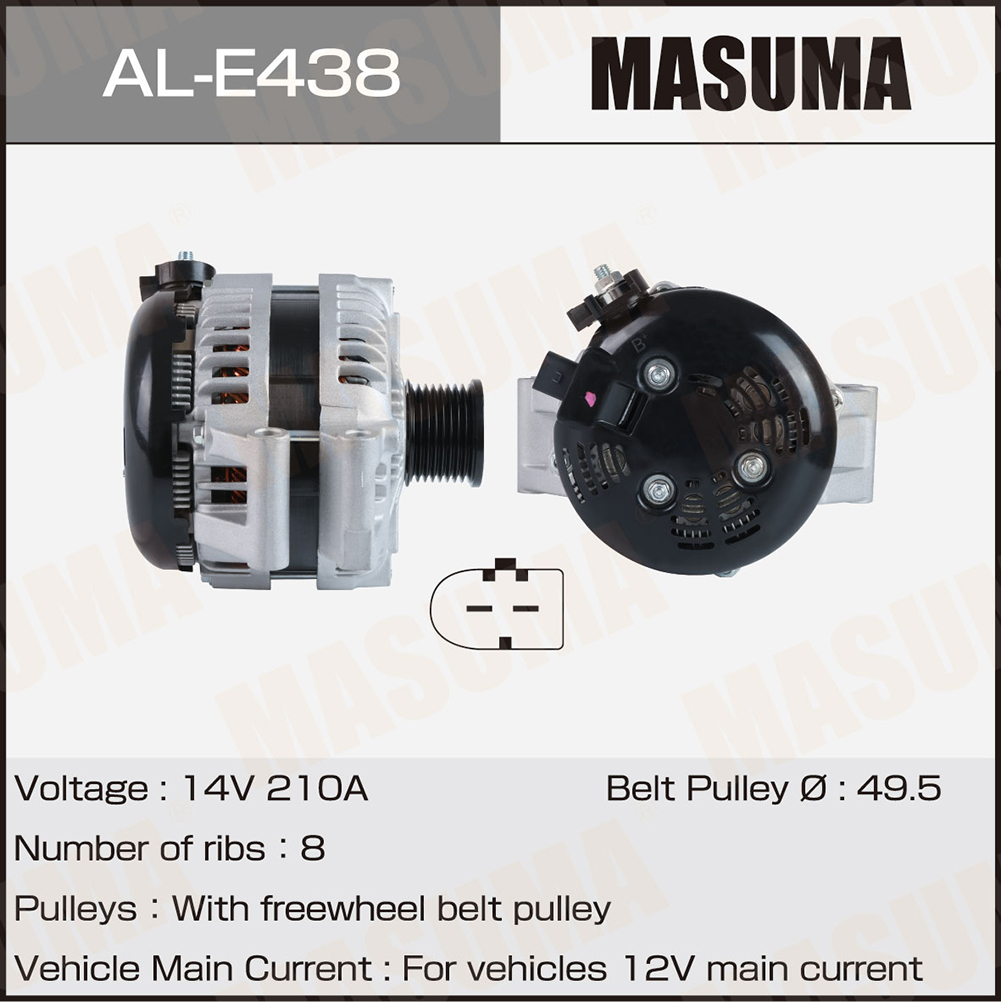 Генератор BMW / N53B30 N52B25 (14V/210A) Masuma