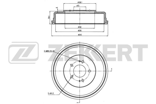 Барабан тормозной Hyundai H-1 01- Starex 97- Zekkert
