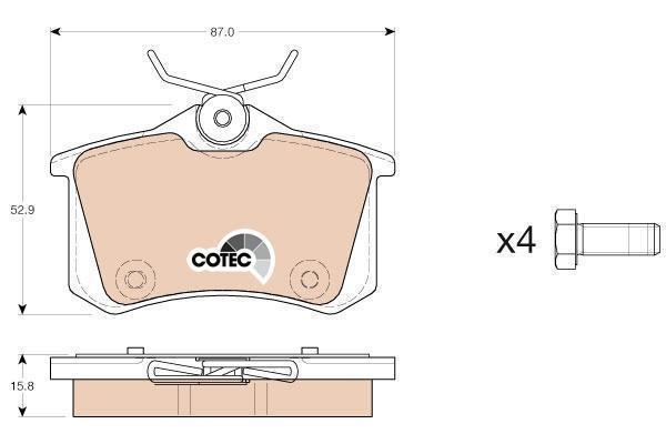 Колодки тормозные VAG Octavia 04-12, Yeti 09-, Golf VI 08-, Jetta 10-, A3 04- задние (1KT) \ TRW GDB1973