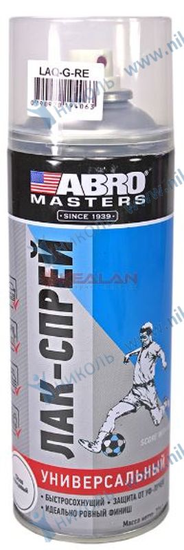 Лак аэроз прозрачный ABRO MASTERS (226гр) глянцевый