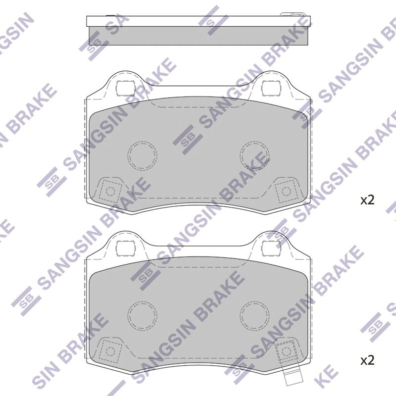 Колодки тормозные JEEP Grand Cherokee 2011-; TESLA Model S 2013- CHRYSLER 300C задн.SANGSIN BRAKE