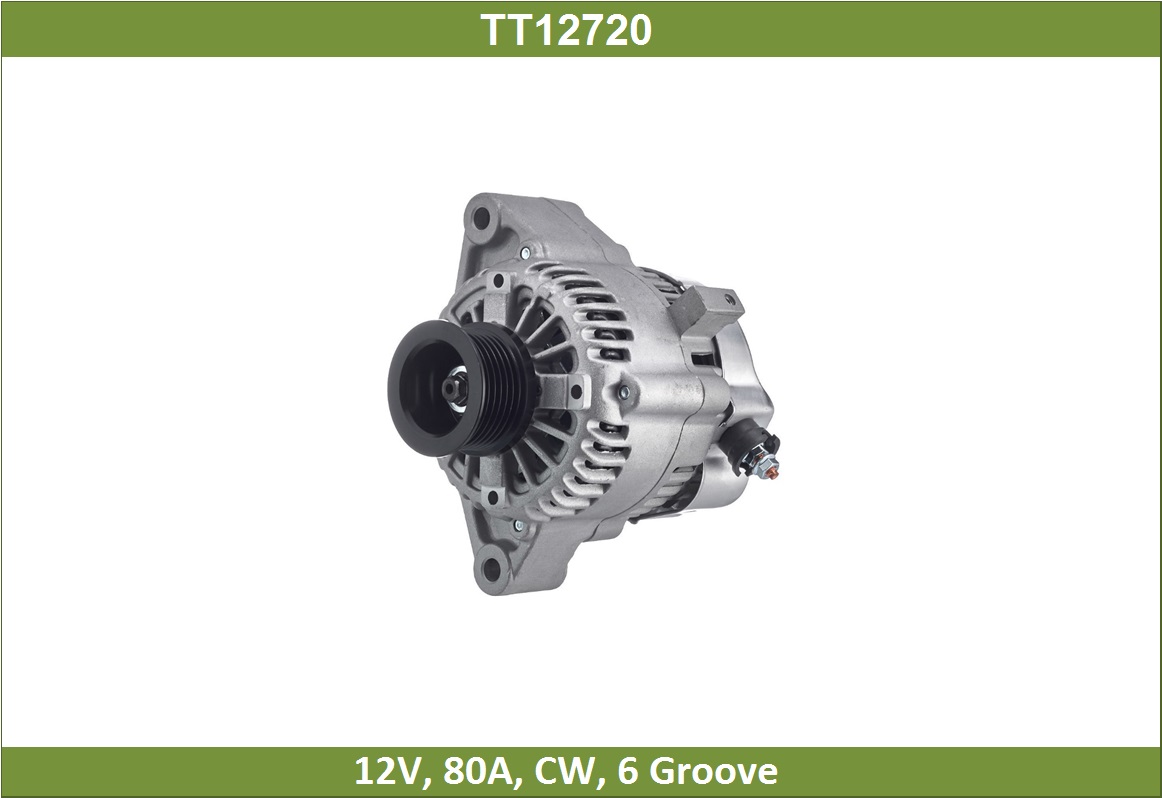 Генератор LEXUS LX470 4.7L 2UZFE (UZJ100) 2003- 12V, 80A, CW, 6-Groove Pulley;TESLA TECHNICS