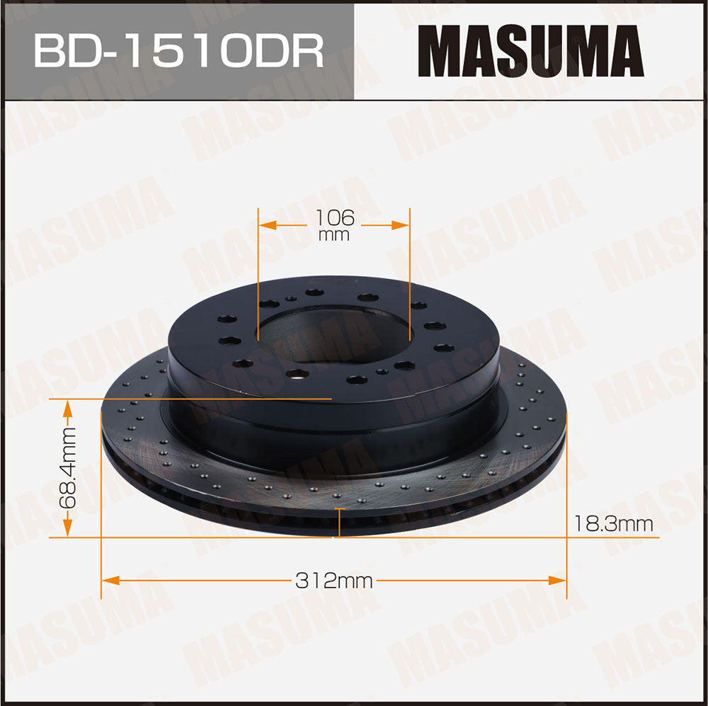 Диск тормозной Toyota Land Cruiser / KDJ90L rear перфор. RH Masuma