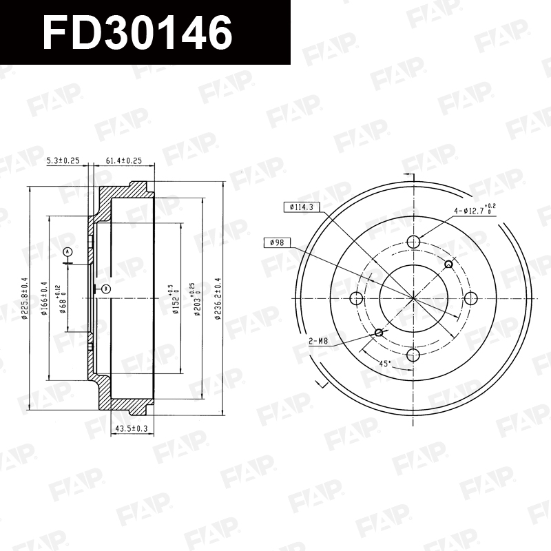 Барабан тормозной NISSAN Bluebird 2.0L 1997.04-2002.05 Антикоррозийное покрытие GEOMET® FAP